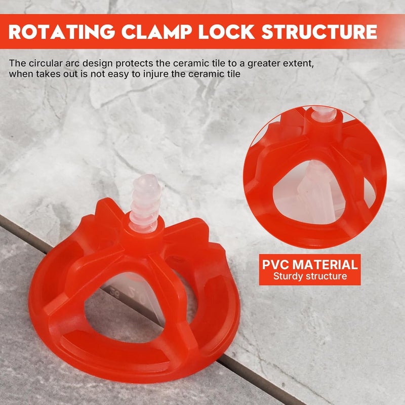 DGSL Tile Leveling System 1/8", 600 Pcs Tile Spacers and 200 Pcs Red Cap, Tile Spacers Leveling System for Professional Ceramic Tile and Stone Installation, Precision Gap Control - Image 3
